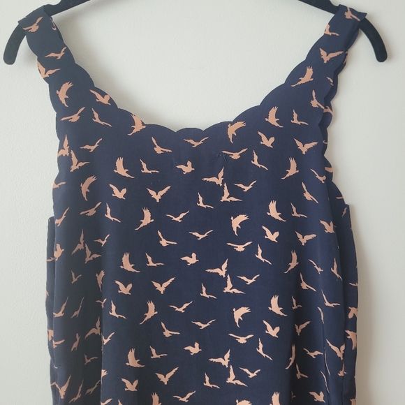 AX Paris Scalloped Neckline Bird Patterned Navy Cami Size S - Picture 7 of 12